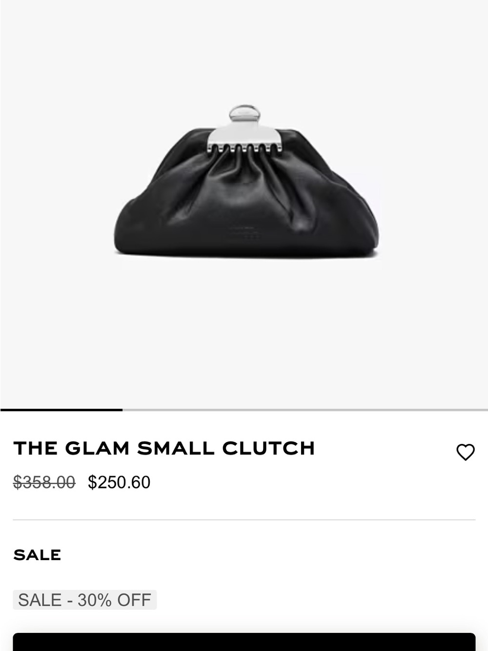 NWT Marc Jacobs Black Leather Claw Clip Shoulder Bag with Silver Chain - Picture 7 of 9